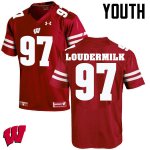 Youth Wisconsin Badgers NCAA #97 Isaiahh Loudermilk Red Authentic Under Armour Stitched College Football Jersey IJ31S15VQ